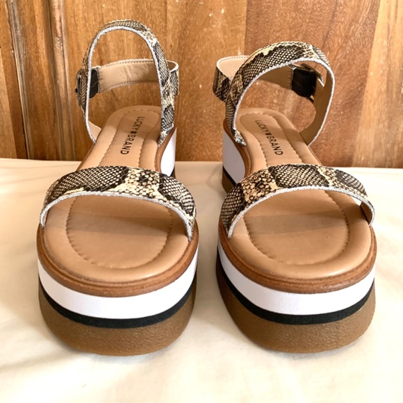 Lucky Brand Womens Tamri Leather Cushioned Platform Sandal Size 6.5 - Picture 6 of 14